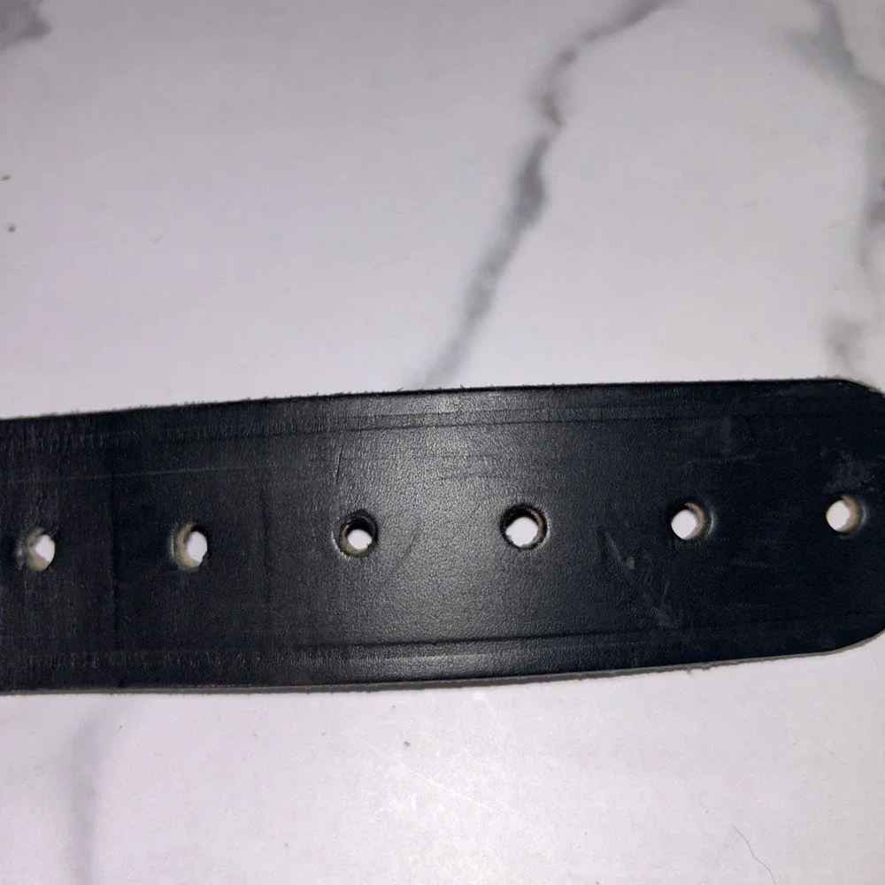 Boston Leather 8505 Mens Black Leather Duty Belt Silver Buckle Size 40 USA Made
